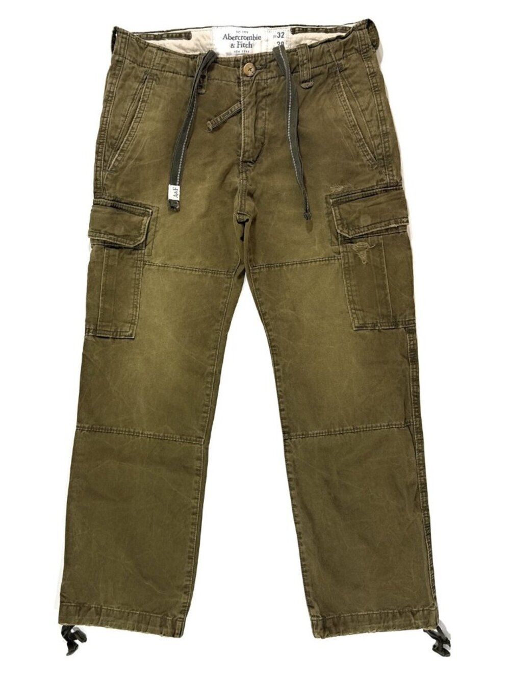 Vtg Abercrombie Fitch Cargo Pants Sz 32x29 Paratrooper Military Distressed Y2K